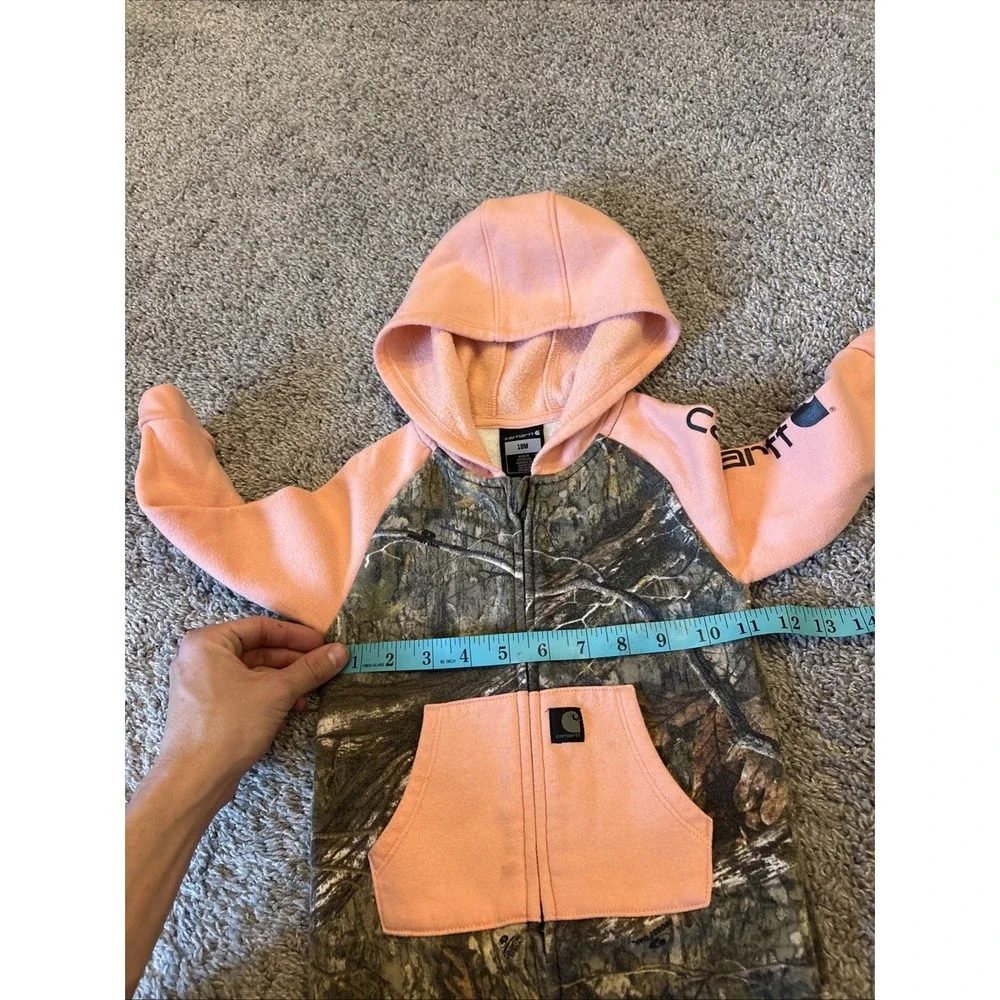 Carhartt Infant Toddler 18M Camo Pink One Piece Suit Overall Hood Bottomland